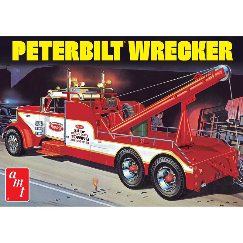Peterbilt 359 Wrecker 1/25 Junkyard Chrome Exhaust Pipe Battery Box Fuel Tanks